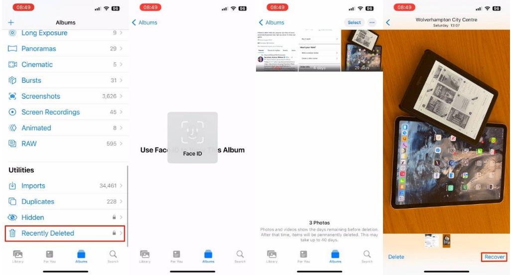 莆田苹果14维修分享 iPhone14 上恢复已删除的照片 