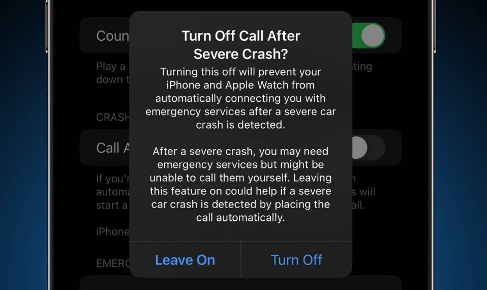 莆田苹果14维修分享 iPhone 14 和 Apple Watch 上关闭崩溃检测 